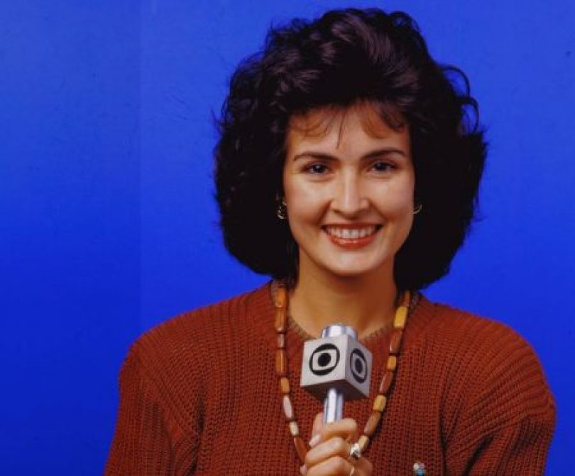 Fátima Bernardes, em 1987, iniciou como repórter na Globo (Foto Reprodução/Memória Globo)