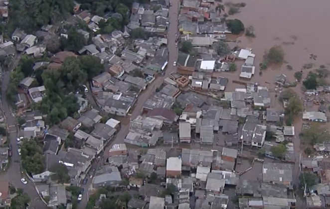 A estimativa é de que as inundações causaram a morte de mais de 150 pessoas e afetaram 92% dos municípios gaúchos. (Foto: G1)