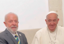 O presidente do Brasil Luiz Inácio Lula da Silva se encontrou nesta sexta-feira (14) com o Papa Francisco. (Foto: X)