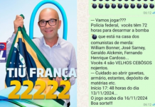 Em mensagens veiculadas na internet, Francisco Wanderley Luiz, dono do carro que explodiu na Praça dos Três Poderes, afirmou ter colocado bombas na casa do âncora do “Jornal Nacional”, William Bonner. (Foto: Reprodução)