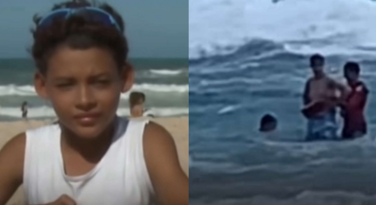 Marcelo Vitor Magalhães, de 11 anos, salvou um jovem turista de um afogamento na última sexta-feira (15), na Praia do Futuro, em Fortaleza. (Foto: Reprodução)