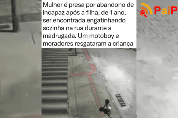 Mulher é presa por abandono de incapaz após a filha, de 1 ano, ser encontrada engatinhando sozinha na rua durante a madrugada