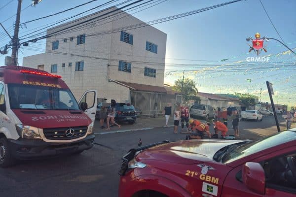 Motociclista se fere em colisão com carro em Ceilândia, DF