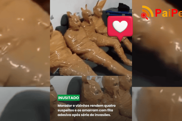 Morador e vizinhos rendem quatro suspeitos e os amarram com fita adesiva após série de invasões