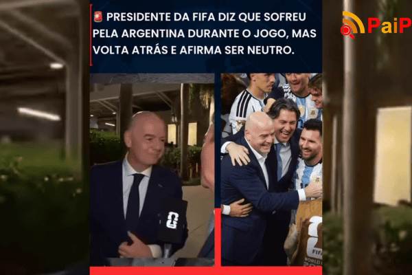 Presidente da FIFA diz que sofreu pela Argentina durante o jogo, mas volta atrás e afirma ser neutro