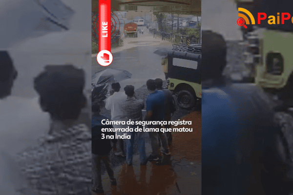 Câmera de segurança registra enxurrada de lama que matou 3 na India
