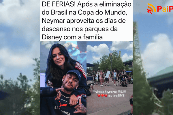 Após a eliminação do Brasil na Copa do Mundo, Neymar aproveita os dias de descanso nos parques da Disney com a família