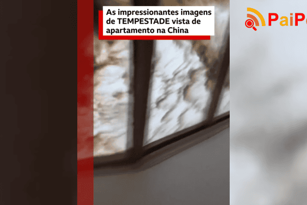 As impressionantes imagens de tempestade vista de apartamento na China