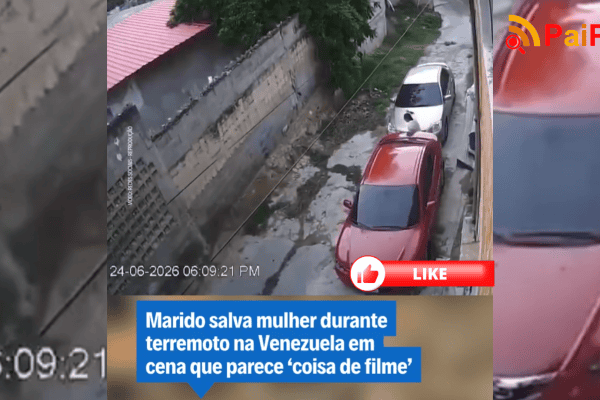 Marido salva mulher durante terremoto na Venezuela em cena que parece ‘coisa de filme’