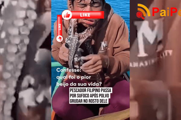 Pescador filipino passa por sufoco após polvo grudar em seu rosto
