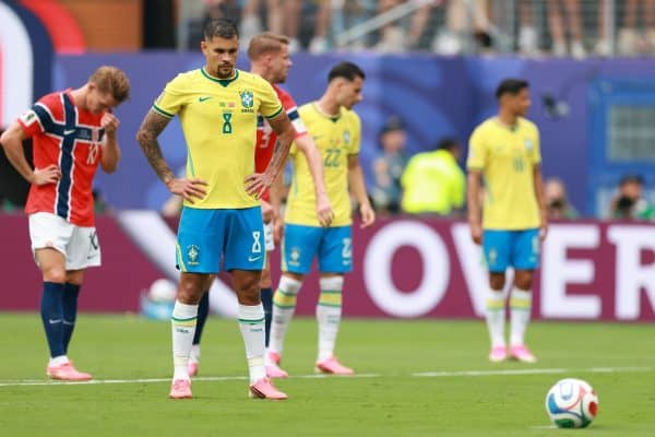 Bruno Guimarães erra pênalti e Brasil é eliminado pela Noruega na Copa do Mundo