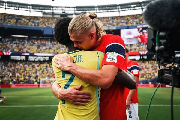 Haaland publica foto com Vini Jr. e Neymar após eliminar o Brasil na Copa do Mundo