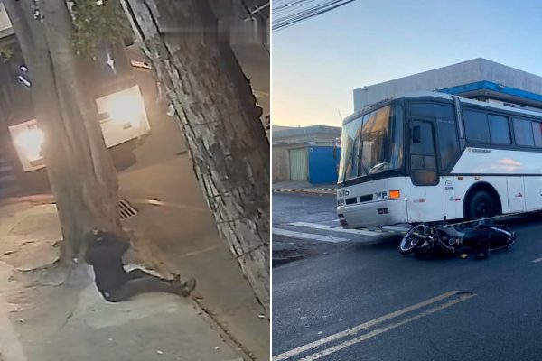 Mulher de 58 anos morre em acidente envolvendo moto de app e ônibus em BH