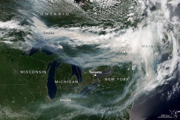 Fumaça de Incêndios no Canadá Afeta Qualidade do Ar nos EUA