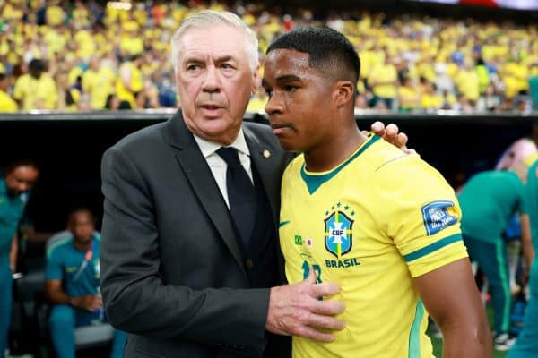 Ancelotti destaca Endrick, Estêvão e Rayan como promessas da Seleção Brasileira