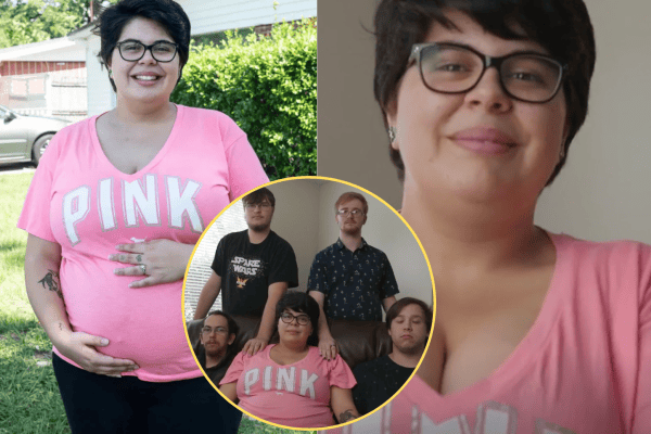 Jovem de 20 anos vive com quatro namorados e anuncia chegada do primeiro filho