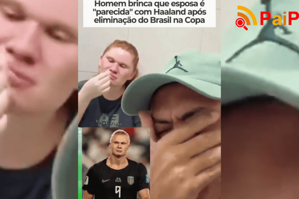 Homem brinca que esposa é “parecida” com Haaland após eliminação do Brasil na Copa