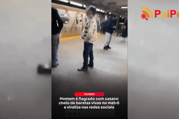Homem é flagrado com casaco cheio de baratas vivas no metrô e viraliza nas redes sociais