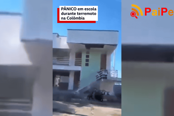 PÂNICO em escola durante terremoto na Colômbia