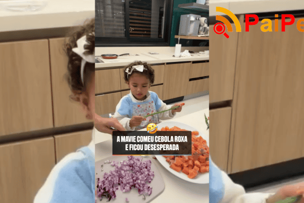 A Mavie comeu cebola-roxa e ficou desesperada