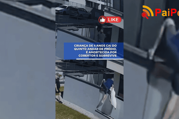 Criança de 4 anos cai do quinto andar de prédio, é amortecida por cobertor e sobrevive