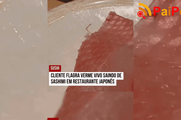 Cliente flagra verme vivo saindo de sashimi em restaurante japonês