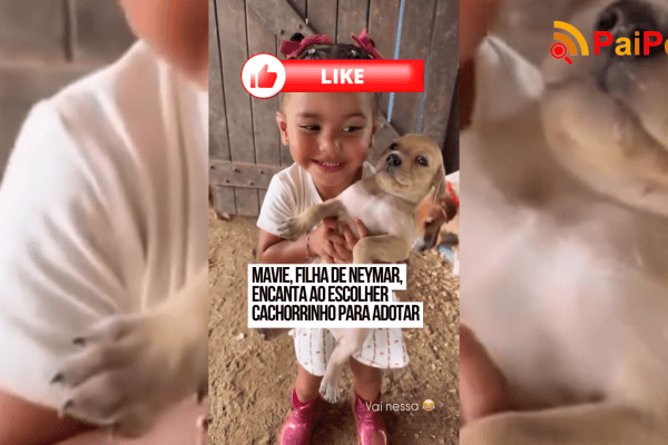 Mavie, filha de Neymar, encanta ao escolher cachorrinho para adotar