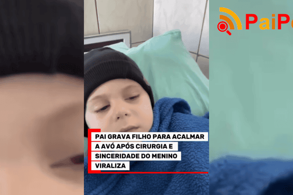 Pai grava filho para acalmar a avó após cirurgia e sinceridade do menino viraliza
