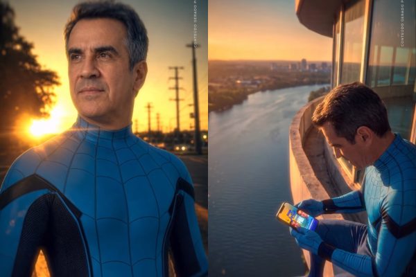 Ciro Nogueira se Transforma em Homem-Aranha Azul para Divulgar Convenção do PP