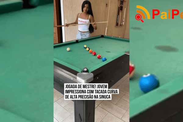 Jogada de mestre! Jovem impressiona com tacada curva de alta precisão na sinuca