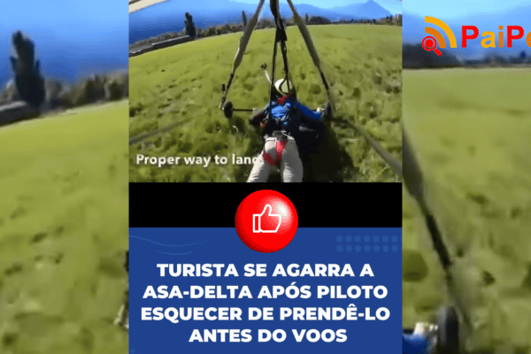 Turista se agarra à asa-delta após piloto esquecer de prendê-lo antes do voo