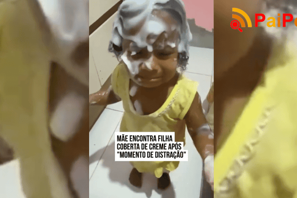 Mãe encontra filha coberta de creme após “momento de distração”