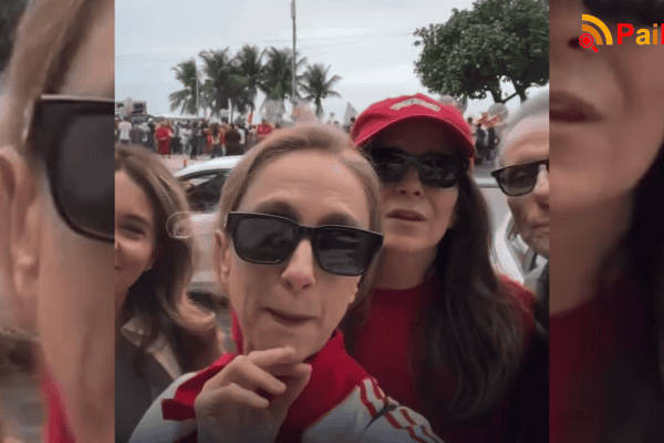 Cláudia Abreu, Malu Mader, Tony Bellotto e Betty Gofman fazem o ‘L’ em manifestação