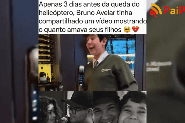 Apenas 3 dias antes da queda do helicóptero, Bruno Avelar tinha compartilhado um vídeo com seus filhos
