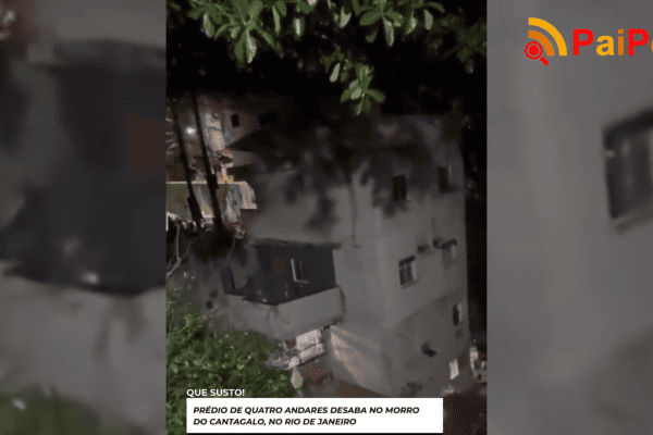 Prédio de quatro andares desaba no Morro do Cantagalo, no Rio de Janeiro