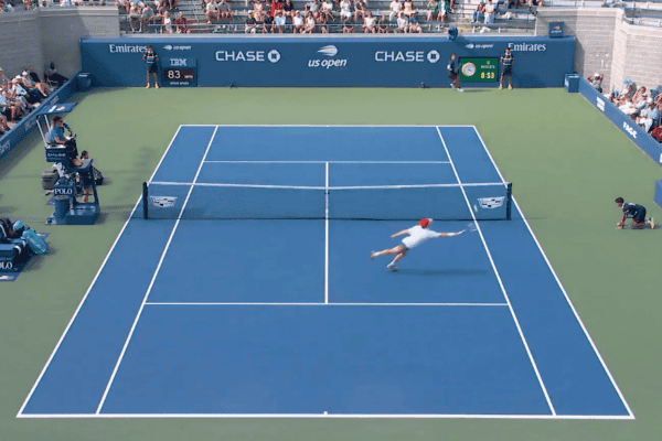 Dane Sweeny vence Musetti com ponto acrobático no US Open