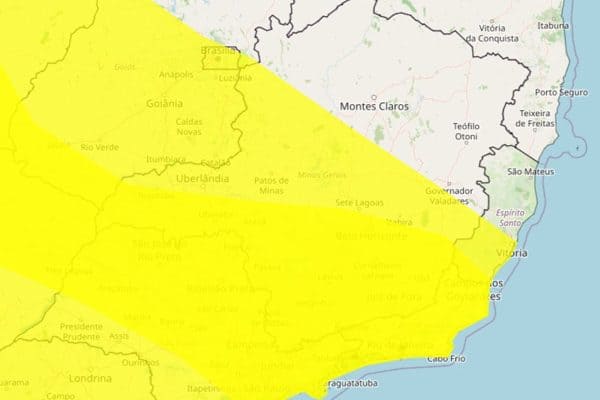 Frente fria traz chuva e risco de tempestades para Minas Gerais neste fim de semana