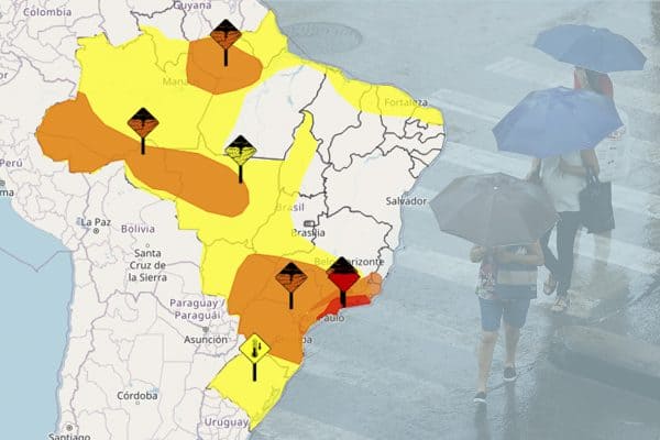 Frente fria causa instabilidade e chuva no Brasil durante feriadão
