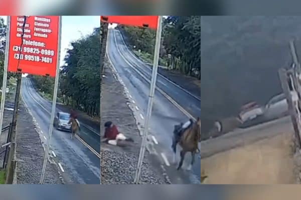 Cavaleiro provoca acidente na MG-432 e deixa três feridos
