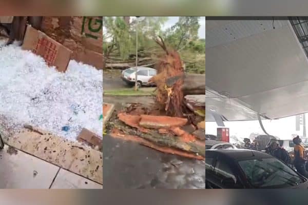 Tempestade com granizo e ventos fortes causa estragos em cidades de Minas Gerais