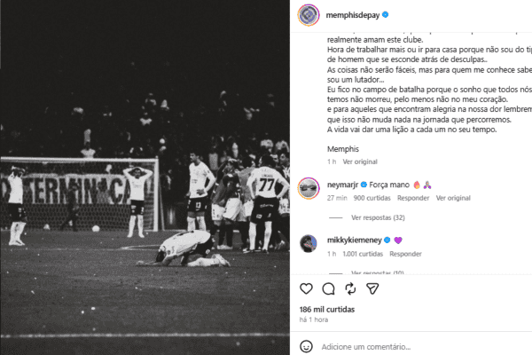 Neymar apoia Memphis Depay após eliminação do Corinthians na Libertadores