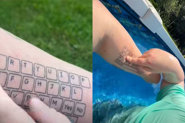 Mãe tatua teclado no braço para facilitar comunicação com filho autista