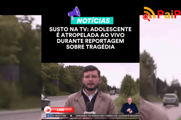 Susto na TV: adolescente é atropelada ao vivo durante reportagem sobre tragédia