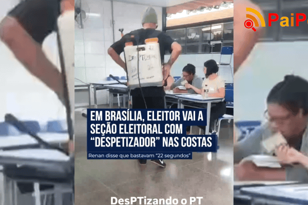 Em Brasília, eleitor vai à seção eleitoral com “despetizador” nas costas