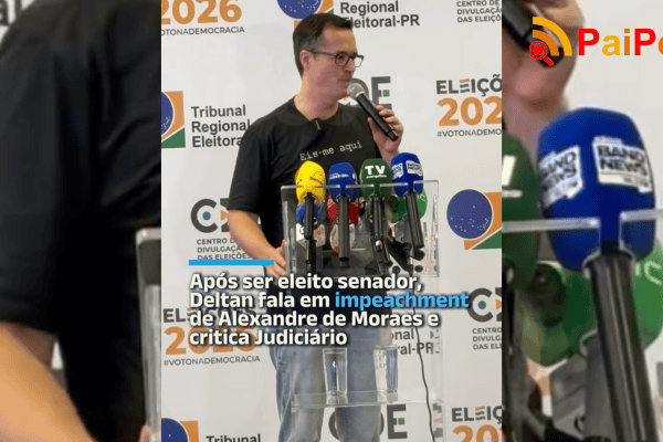 Após ser eleito senador, Deltan fala em impeachment de Alexandre de Moraes e critica Judiciário