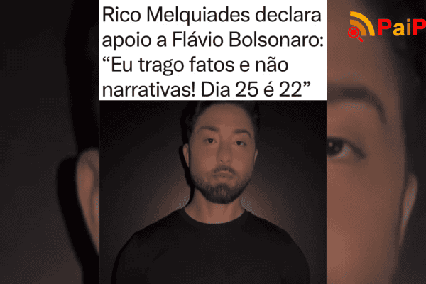 Rico Melquiades declara apoio a Flávio Bolsonaro: “Eu trago fatos e não narrativas! Dia 25 é 22”