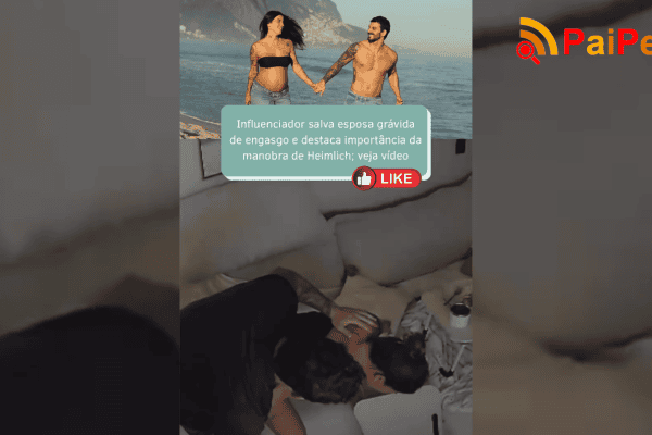 Influenciador salva esposa grávida de engasgo e destaca importância da manobra de Heimlich; veja vídeo