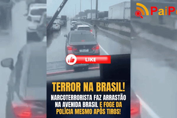 Narcoterrorista faz arrastão na Avenida Brasil e foge da polícia mesmo após tiros