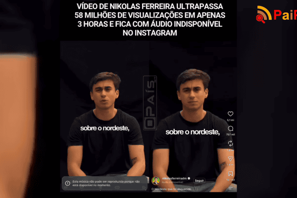 Vídeo de Nikolas Ferreira ultrapassa 58 milhões de visualizações em apenas 3 horas e fica com áudio indisponível no Instagram
