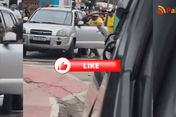 Motorista em carro adesivado do PT desvia de carreata pró-Flávio e atropela crianças